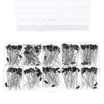 200pcs 10Values x20 Rectifier Diode Schottky Assortment Electronic Kit 1N4001~1N4007 1N5817 1N5818 1