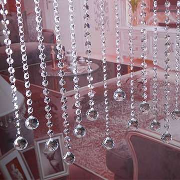 200PCS 14MM Diameter Clear Crystal Glass Chandelier Part Prisms Octagonal LED Light Beads Decor