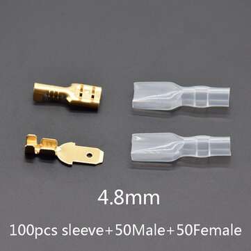 200PCS 2.8mm/4.8mm/6.3mm Golden Terminals (SIZE: 4.8MM)