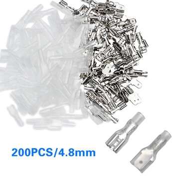 200Pcs 2.8mm/4.8mm/6.3mm Silver Terminals (SIZE: 4.8MM)