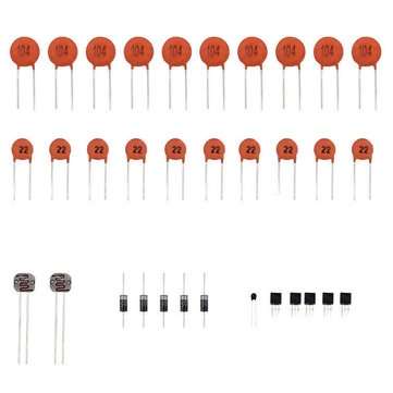 200pcs Electronics Component Basic Starter Kits Resistor Buzzer Capacitor LEDs