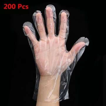 200Pcs Safety Gloves Disposable Gloves Home Kitchen Dining Transparent