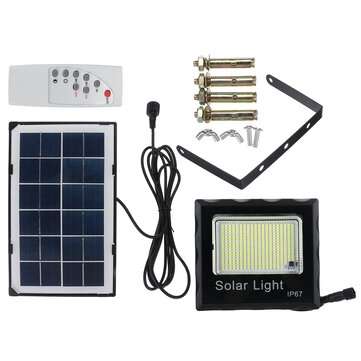 200W 332LED Solar Powered LED Floodlight Security Flood Light Spot Wall Lamp + Remote