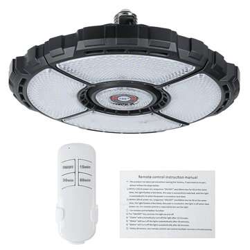 200W LED Garage Light E27 Ceiling Warehouse UFO Workshop Lamp with Remote 85-265V