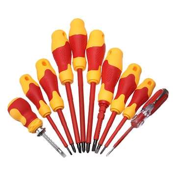 2028E 10pcs Electronic Insulated Hand Screwdriver Tools Accessory Set