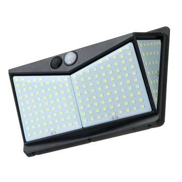 208LED Solar Powered Wall Light PIR Motion Sensor Outdoor Garden 3 Side Lamp