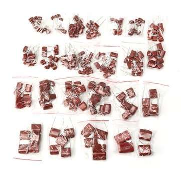 204pcs 24Values 400V 0.01uf~4.7uf CBB Metal Film Capacitors Assortment Kit