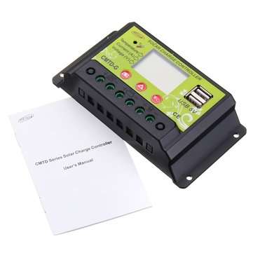 20A Solar Panel Charge PWM Controller Regulator LCD 12V  24V