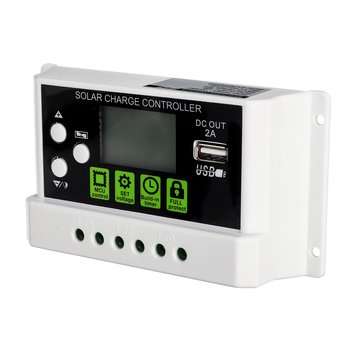 20A 12V/24V LCD Display PWM Solar Panel Charging Controller Li-ion &  Lead Acid Battery Compatible U