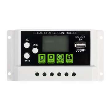 20A 12V/24V LCD Display PWM Solar Panel Charging Controller Li-ion &  Lead Acid Battery Compatible U