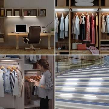 20CM Magnetic Cabinet Light Closet Motion Sensor + Touch Wardrobe Lights USB Charging Closet Lights