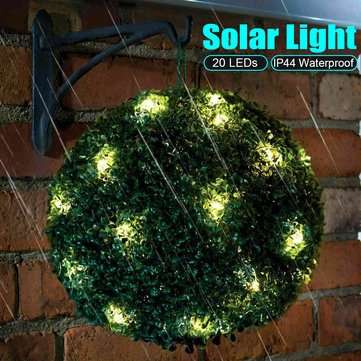 20cm Solar Powered Artificial Topiary Ball LED Solar Light Outdoor Wedding Garden Decorative Lamp
