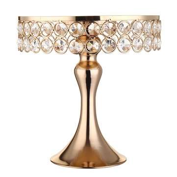 20cm Vintage Cake Dessert Holder Mirror Crystal Stand Round Chic Wedding Party Display Decorations