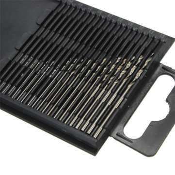 20pcs 0.3-1.6mm Micro HSS Twist Drill Bits Set Straight Shank