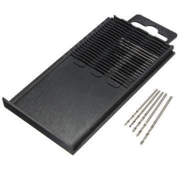 20pcs 0.3-1.6mm Micro HSS Twist Drill Bits Set Straight Shank