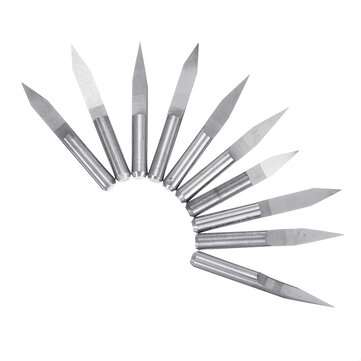 20pcs 0.1mm 10/15/20/30 Degree 3.175mm Carbide PCB Engraving Bit CNC Router Tool