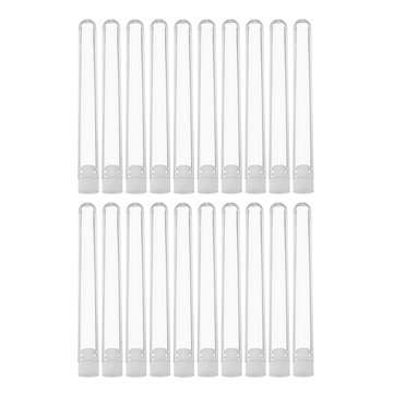 20Pcs 13100mm Clear Plastic Laboratory Test Tube with Cap