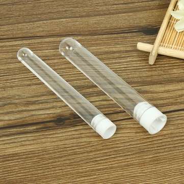 20Pcs 13100mm Clear Plastic Laboratory Test Tube with Cap