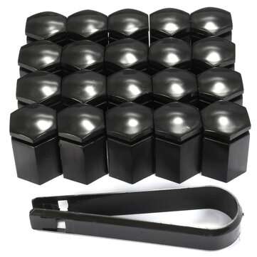 20pcs 17mm Plastic Caps Bolts Covers Protector Screws Nut Alloy Wheel For Vauxhal... (COLOR1: BLACK)