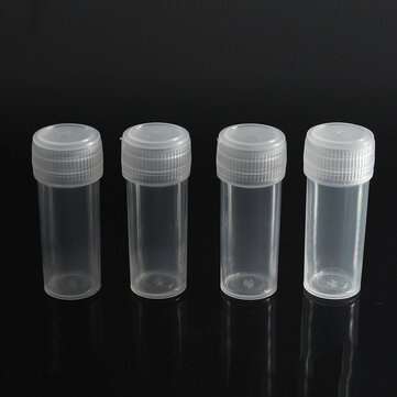 20Pcs 5ml Chemistry Plastic Test Tube Vials with Seal Caps Pack Container
