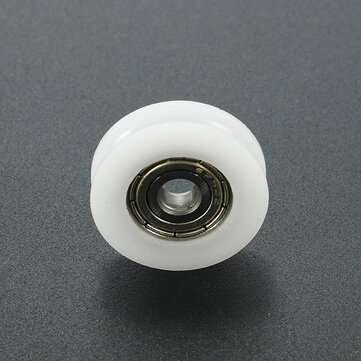 20Pcs 5x24x7mm U Notch Nylon Round Pulley Wheel Roller For 3.8mm Rope Ball Bearing