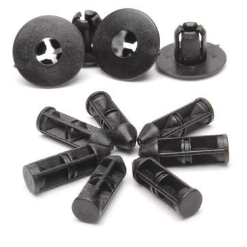 20pcs 8mm Rivets Trim Panel Fairing Clips Plastic Black For Suzuki Bumpers Sills Motorcycle 09409073