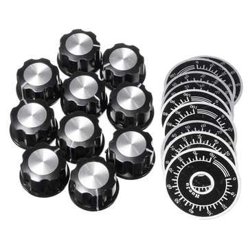20pcs Adjustable Rotate Button Potentiometer 0-100 Scale Sheet