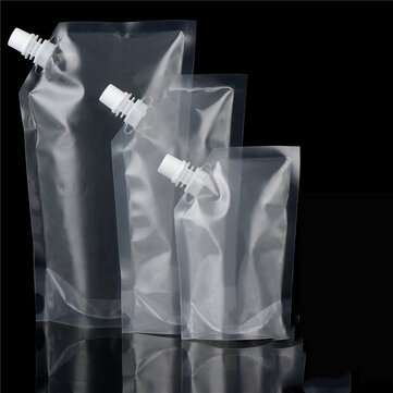20Pcs Clear Spout Stand Up Liquid Flask Pouch Bag With Cap (SIZE: L)
