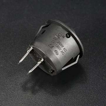 20Pcs Black Mini Round 2 Pin SPST ON-OFF Rocker Push Button Switch