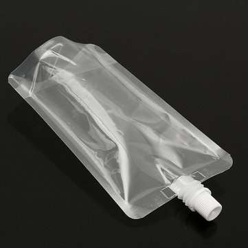20Pcs Clear Spout Stand Up Liquid Flask Pouch Bag With Cap