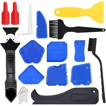 20Pcs Caulking Nozzle Tool Kit Silicone Sealant Finishing Tool Grout Scraper Caulk Remover for Door