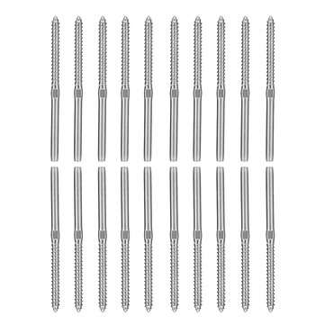 20Pcs Left Hand therad Steel Wire Rope Balustrade Kit Lag Screw Terminal Swage 3.2mm for 1/8" Cable