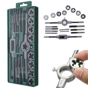 20Pcs M3-M12 Screw Thread Metric Plugs Taps Tap Wrench Die Wrench Set