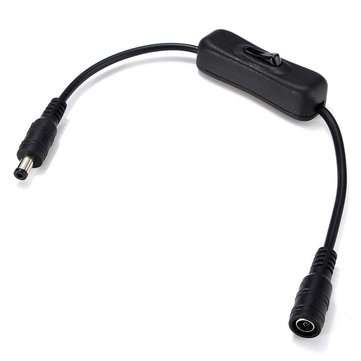 20PCS LUSTREON 5.5X2.1mm DC Power Supply Connector Switch Cable for 5050 3528 LED Strip Light 30cm