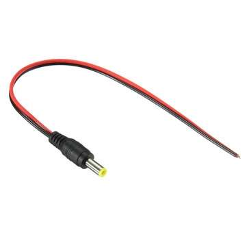 20PCS LUSTREON DC12V Male Power Supply Jack Connector Cable Plug Cord Wire 5.5mm x 2.1mm