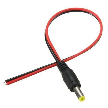 20PCS LUSTREON DC12V Male Power Supply Jack Connector Cable Plug Cord Wire 5.5mm x 2.1mm