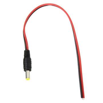 20PCS LUSTREON DC12V Male Power Supply Jack Connector Cable Plug Cord Wire 5.5mm x 2.1mm