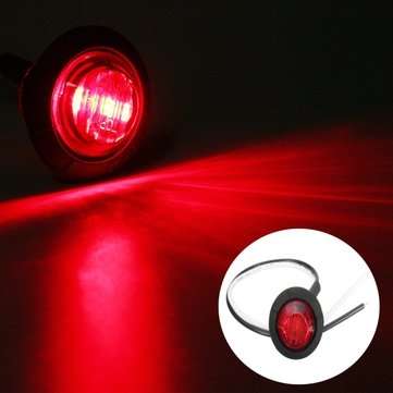 20pcs Mini 12/24V Red Round LED Button Side Marker Lights Lamps Trailer