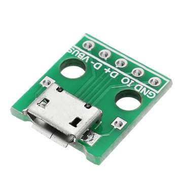 20pcs Micro USB To Dip Female Socket B Type Microphone 5P Patch To Dip 2.54mm Pin With Soldering Ada