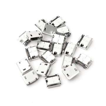 20Pcs Micro USB Type B Female Socket 5 Pin SMT SMD DIP Jack Connector Port
