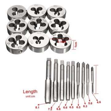 20pcs Metric Screw Tap Wrench and Die Pro Set M3-M12 Nut Bolt Alloy Metal Tool