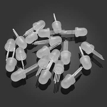 20pcs RGB LED Diode 8mm Red/Green/Blue 4 Pin Light Emitting Diode