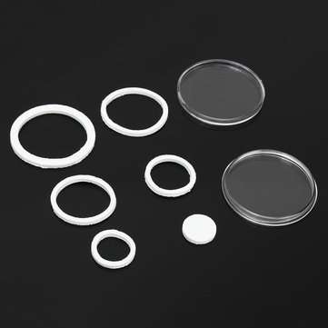 20Pcs Plastic Round Coin Holder Portable Storage Case Boxes Container 5 Size Pad