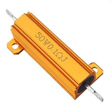 20pcs RX24 50W 0.1R 0.1RJ Metal Aluminum Case High Power Resistor Golden Metal Shell Case Heatsink R