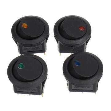 20PCS Rocker Switch Toggle 12V for Led Light Car Auto Boat Round ON/OFF SPST 20 AMP