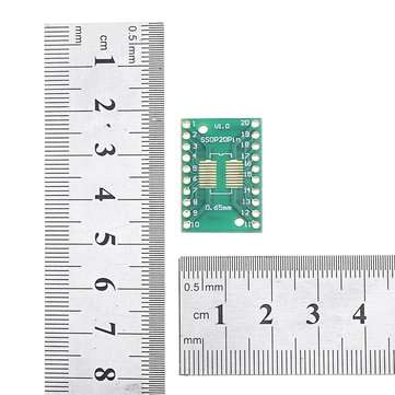 20pcs SOP20 SSOP20 TSSOP20 To DIP20 Pinboard SMD To DIP Adapter 0.65mm/1.27mm To 2.54mm DIP Pin Pitc