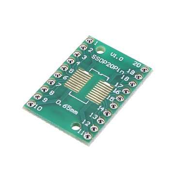 20pcs SOP20 SSOP20 TSSOP20 To DIP20 Pinboard SMD To DIP Adapter 0.65mm/1.27mm To 2.54mm DIP Pin Pitc