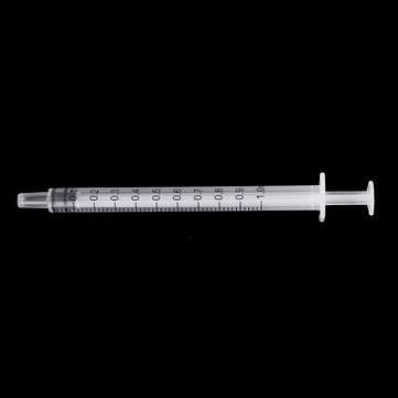 20Pcs/Set 1ml Plastic Dispensing Syringe Injector No Needles 0.01ml Graduation for Refilling and Mea