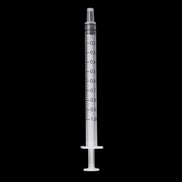 20Pcs/Set 1ml Plastic Dispensing Syringe Injector No Needles 0.01ml Graduation for Refilling and Mea