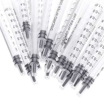 20Pcs/Set 1ml Plastic Dispensing Syringe Injector No Needles 0.01ml Graduation for Refilling and Mea
